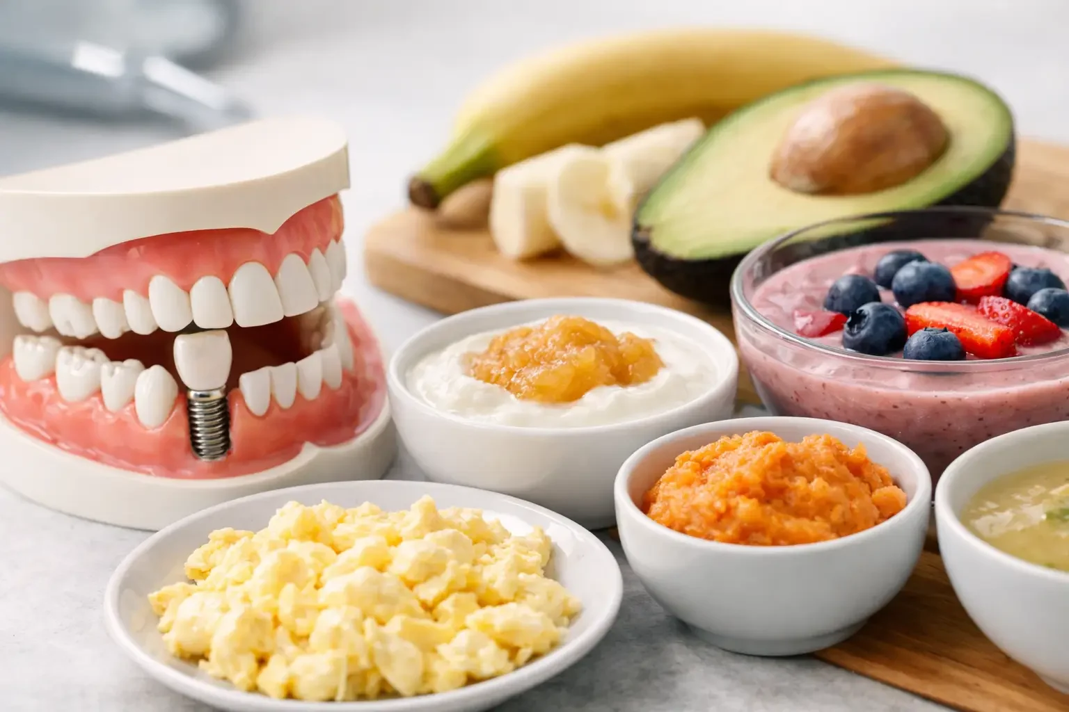 Los mejores alimentos después de los implantes dentales para favorecer la cicatrización