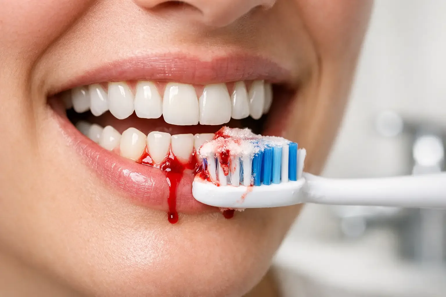 ¿Por qué sangran las encías al cepillarse los dientes?