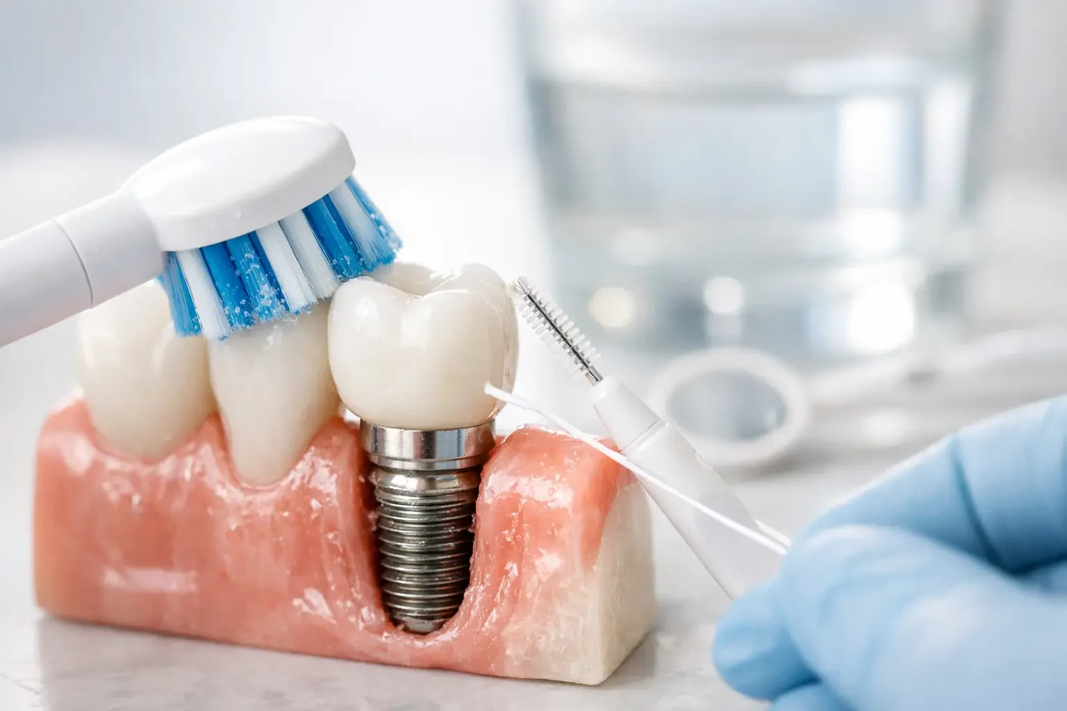 Cómo limpiar correctamente los implantes dentales