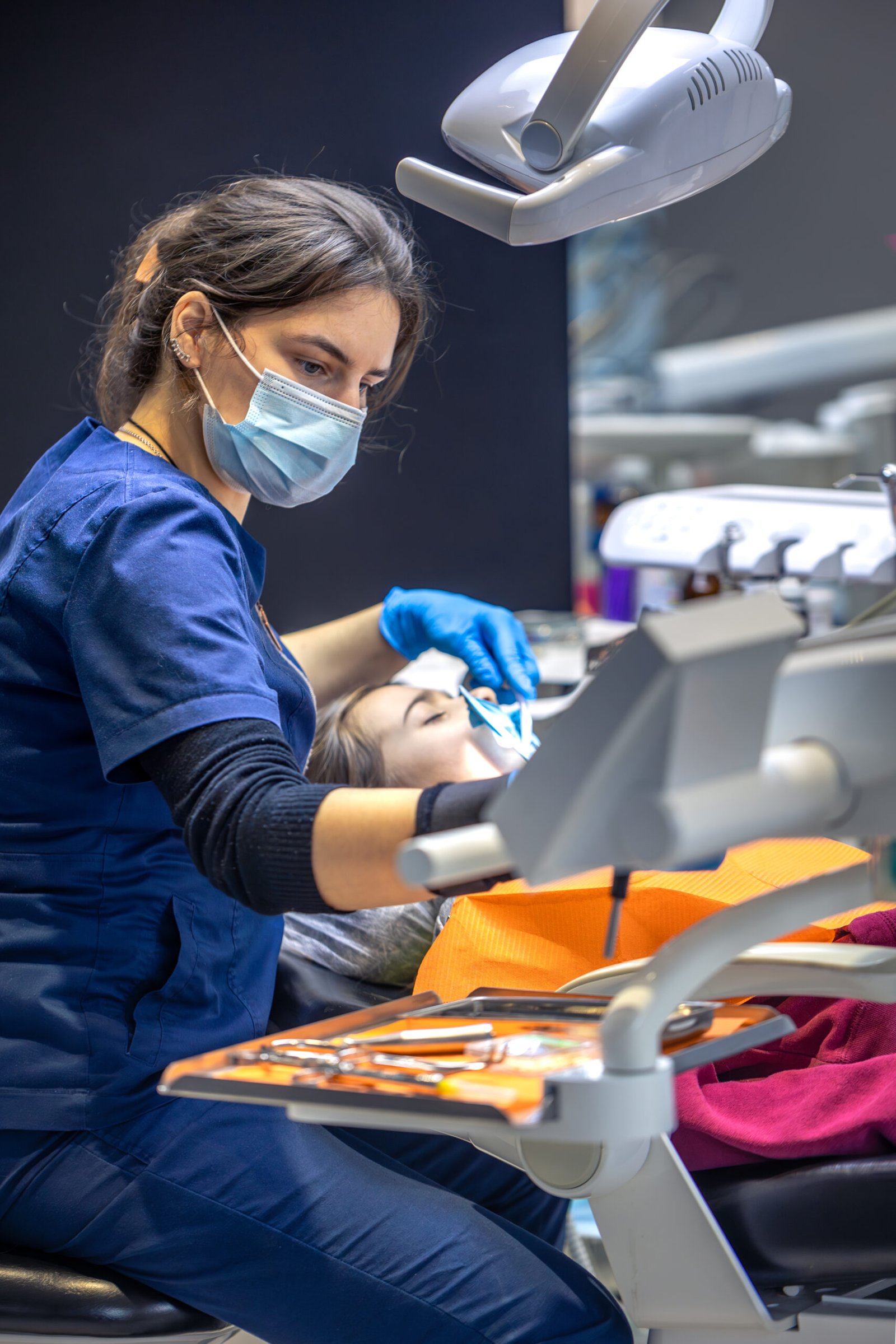 dentist in dental office. Dentist at work. Dental treatment concept. dentist in dental office. Dentist at work. Dental treatment concept.