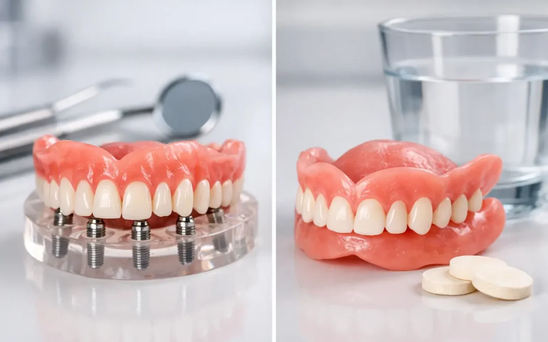 Implant Dentures vs Traditional Dentures Compared